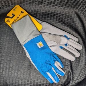 Blue and Gray Carhartt Mesh Cooling Cuff Gloves.